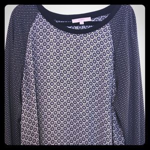 Long-sleeve multi patterned shirt